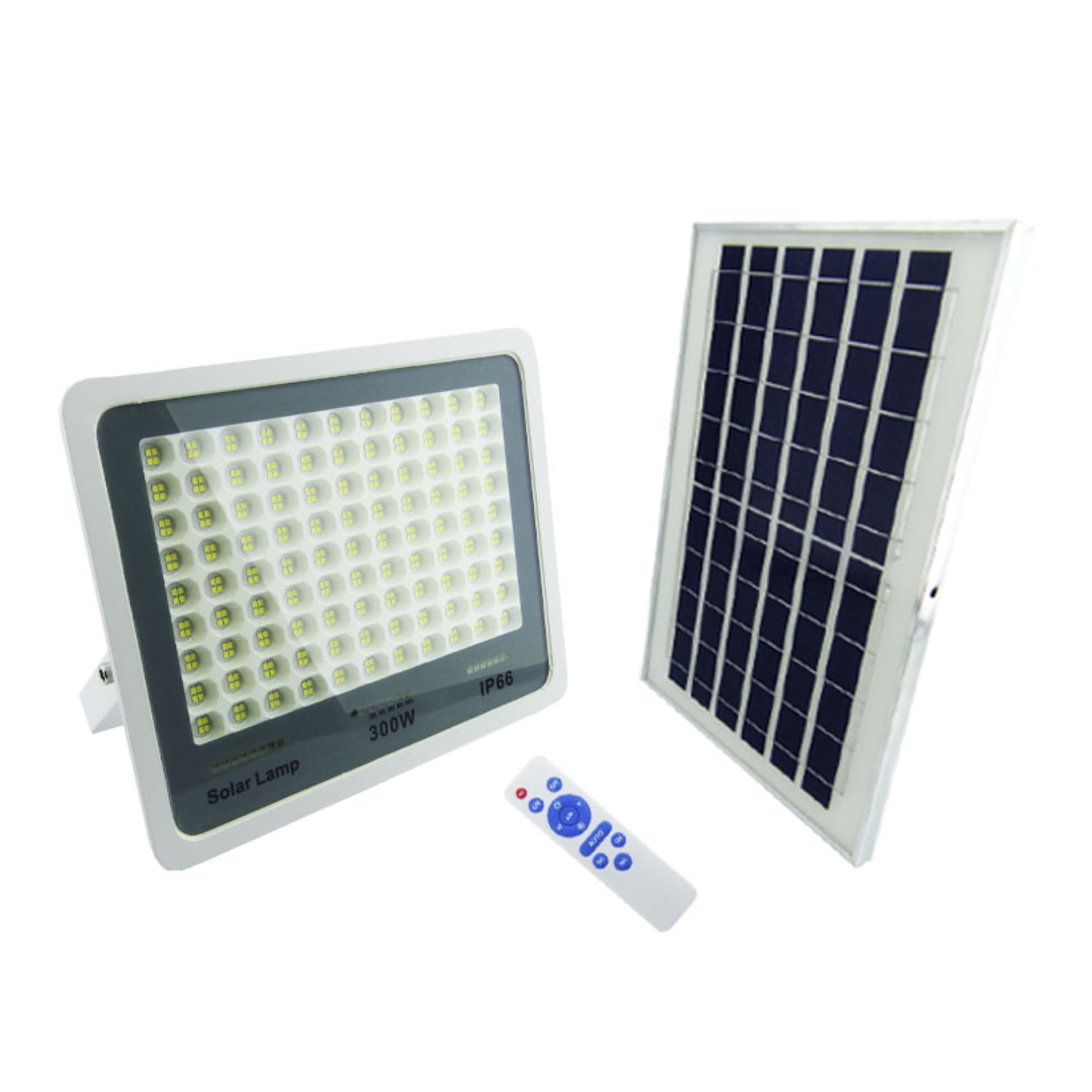 Importclick - Proyector Solar Led 300 Watt 396 Led Control Remoto Metal E Indicador Carga