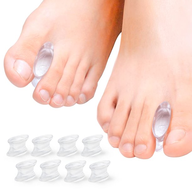 Corrector de juanetes en gel y espaciadores de dedos Povihome, paquete de 8, tamaño pequeño