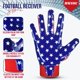 thumbnail image 2 of Guantes de Fútbol Americano Hushe' Azul y Rojo con Águila – Talla Juvenil Pequeña, 2 of 6
