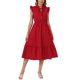 thumbnail image 1 of INSPIRE CHIC Vestido de Lunares para Mujer de Verano con Mangas Volantes y Lazo en el Cuello en V Casual para la Playa Vacaciones Vestidos Midi XS Rojo, 1 of 6