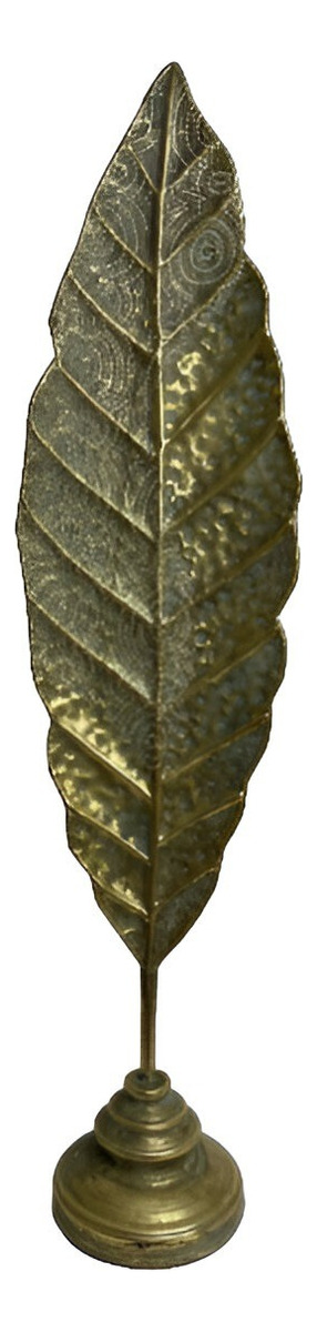 Genérico - Escultura Hoja Pluma Metal Minimalista Moderno 84Cm Jhn