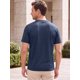 thumbnail image 3 of INSPIRE CHIC Camisetas Henley de Manga Corta Casual Básicas para Hombre M Azul, 3 of 5