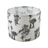 Ioensy - Pantalla De Lámpara De Repuesto De Tambor De Lino Para Comedor, Cocina Estilo Granja C