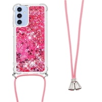 Funda Foxdock Para Samsung Galaxy A15 Con Cuerda Ajustable, Brillo Líquido, Protección Antigolpes Y Lente – Ideal Para Regalo