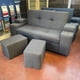 thumbnail image 2 of Sofá Cama Lino Gris Oscuro Elite 2 Plazas con Puffs y Sistema Reclinable, 2 of 3