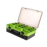 Magideal - Caja De Pesca De Herramienta De Pesca De Doble Capa Con Divisores Desmontables Fáciles De Transportar Y Almacenar Organizador De Aparejo De Pesca Para Verde