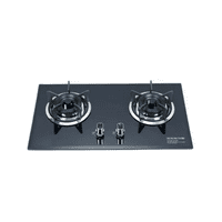 Casa Pagoda - Encimera A Gas 2 Platos Tope De Vidrio Con Chispero Color Negro