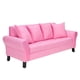 thumbnail image 3 of Sofa Lua 3c + 2 Pouf Felpa 20 Rosado, 3 of 5