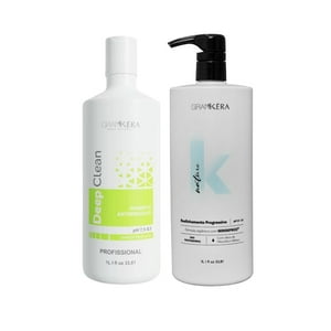 Set Shampoo Anti Residuos Deep Clean + Alisado Nature K Grankéra Profissional 1 Lt