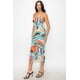 thumbnail image 5 of Saronite Vestido Midi Ajustado con Tirantes Finos, Espalda Cruzada y Estampado de Mármol, Muy Elástico, en Azul Multicolor (para Mujer), 5 of 5