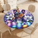 thumbnail image 4 of Bulldog francés-theme Fitted Round Tablecloths Elastic Edged Table Covers Waterproof Table Cloth for Kitchen Holiday Party Tables Decor 150cm, 4 of 6