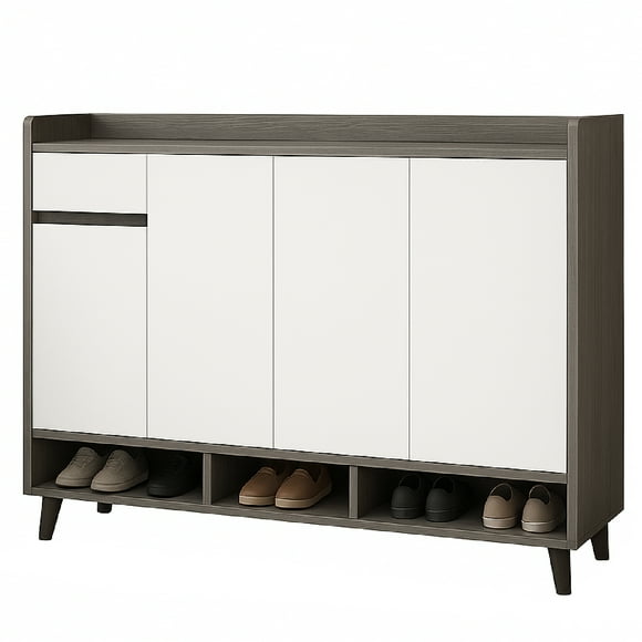 Zapatero Silver 4 Puertas con Cajón Organizador Estante 140Cm