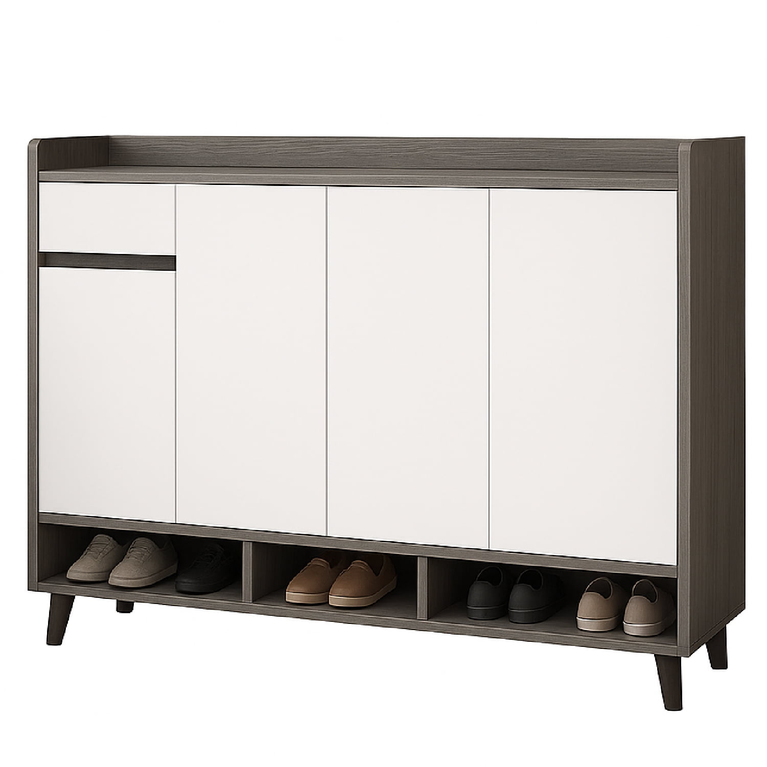 Mundo Online - Zapatero Silver 4 Puertas Con Cajón Organizador Estante 140cm