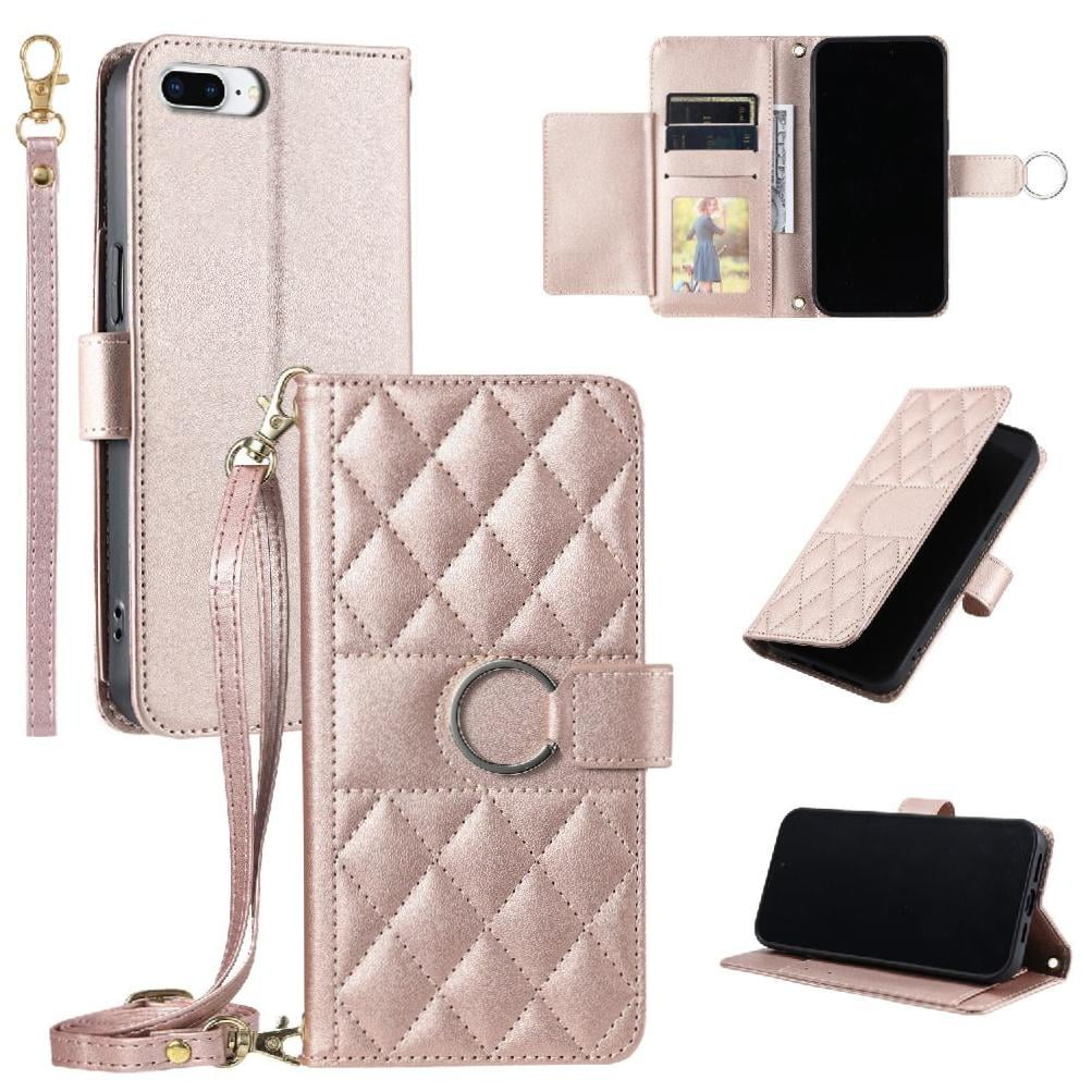 Funda Tipo Billetera Foxdock Para Iphone 7 Plus – Tapa Abatible Con Correa Para Mujer