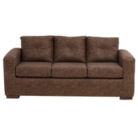 Muebles América - Sofá Franco 3 Cuerpos Cuero Auris Café