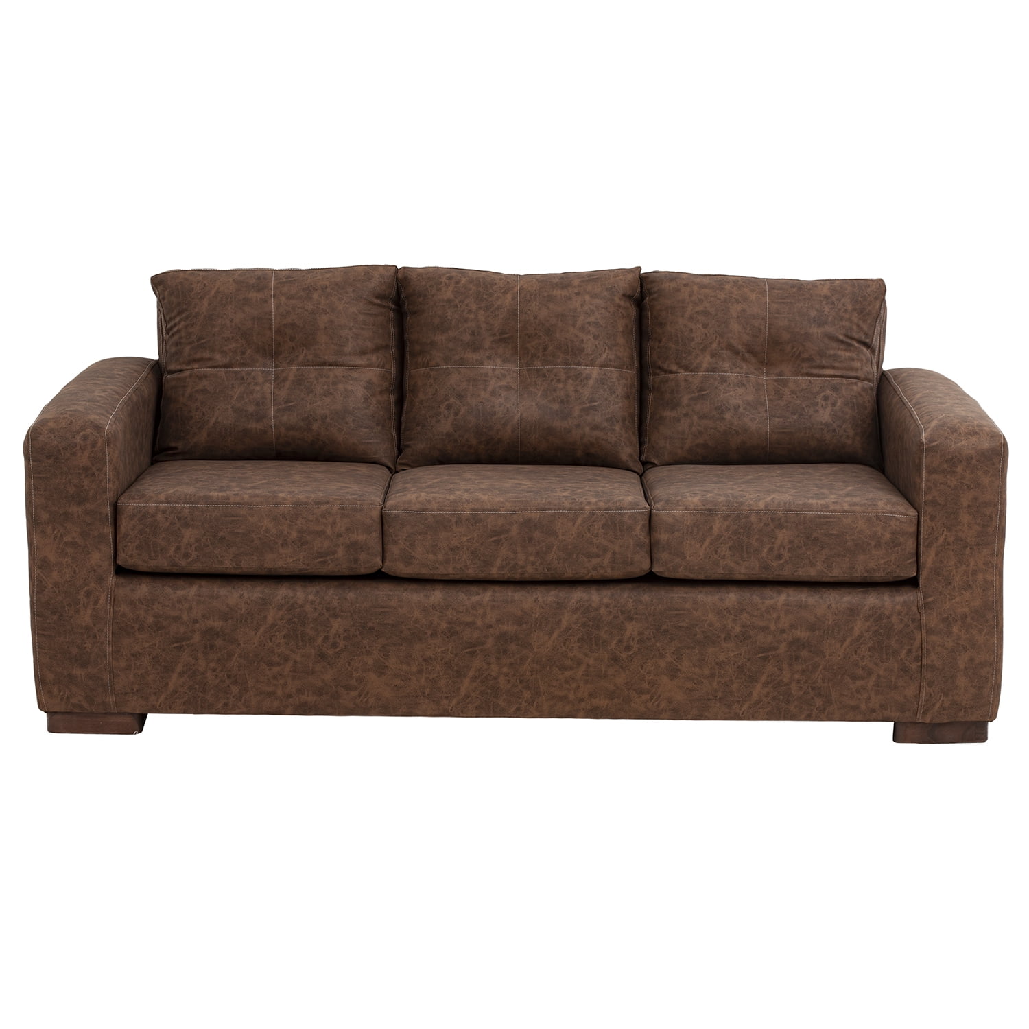 Muebles América - Sofá Franco 3 Cuerpos Cuero Auris Café