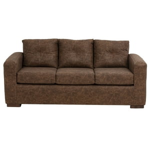 Muebles América - Sofá Franco 3 Cuerpos Cuero Auris Café
