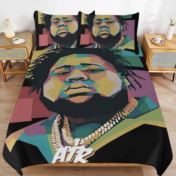 Juego De Ropa De Cama Rod Wave Funda Nórdica Cómoda Y Ligera Con Estampado De Dibujos Animados 3 Piezas