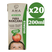 Ama Time - Pack Ama Jugo De Fruta Orgánico Manzana 20X200Cc Tetra