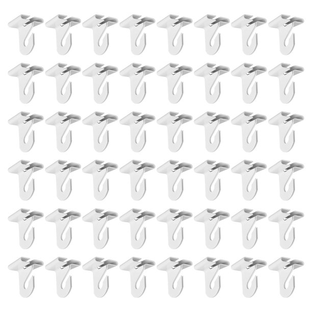 Uxcell Ganchos para Techo Falso Metal T-Bar Clip de Riel Azulejos de Techo Suspendido Ganchos para Colgar Plantas y Decoraciones 150 Piezas