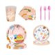 thumbnail image 2 of Juego De 24 Vajillas De Pascua Para Fiesta, Vajilla Para Baby Shower, Vacaciones De Primavera, 2 of 3