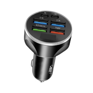 Magideal - Adaptador De Cargador De Coche De 120W, Accesorios Para Automóviles Seguros 12V-24V Dc 6 En 1 Puertos Múltiples