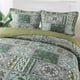 thumbnail image 2 of Juego de colcha acolchada NEWLAKE Queen de algodón bohemio verde, 2 of 8