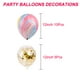 thumbnail image 2 of Paquete de 15 globos de fiesta, globos de confeti, juego de decoraciones de globos de 12 pulgadas, 2 of 5