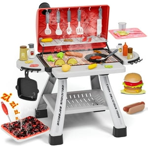 Kitchen Playset Maysida Kids Toys, Parrilla Para Barbacoa Con Humo Y Luz