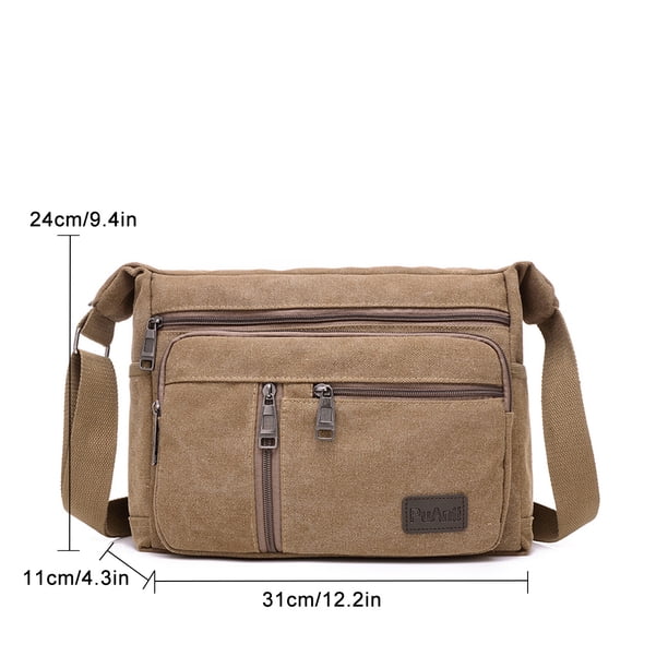 Upgrade Your Everyday Style with Our Men's Canvas Shoulder and Messenger Bag - Large Volume, Multi-layer Pocket Opening, Perfect for Tool Kit and Backpack Use