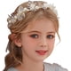 thumbnail image 1 of Diadema de princesa con flores de cristal y perlas de imitación, accesorio para el cabello de novia de aleación con diseño floral, ideal para comunión, boda, graduación y fotografía para niñas y mujer, 1 of 6