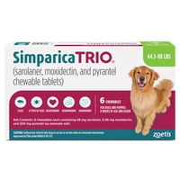 Simparica Trio Masticables Para Perros 48 Mg 9-20 Kg 6 Tabletas