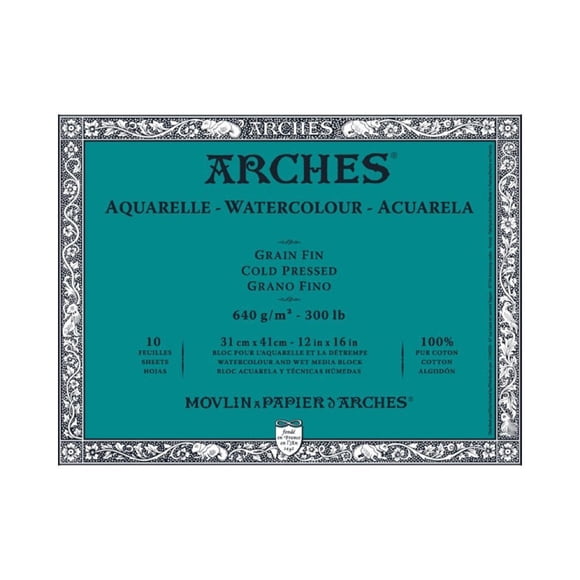 Bloque de Acuarela Arches 30 cm × 41 cm Prensa Fría 640 g