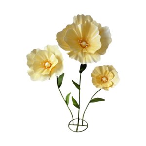 Magideal - Flor Artificial Gigante Exhibición De Escaparate Adorno Festivo Composición Floral Diseño Elegante Con Base Estable Para Fácil Montaje Adecuado Para Amarillo Claro