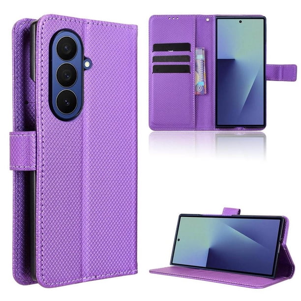 Funda Billetera para Samsung Galaxy F06 5G con Ranuras y Soporte Morado