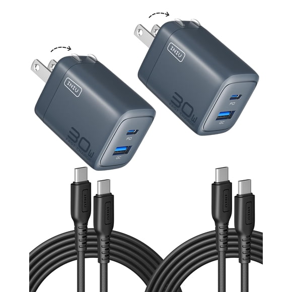Cargador INIU Mini 30W GaN Doble Puerto USB-C con Cable de 1.5 m