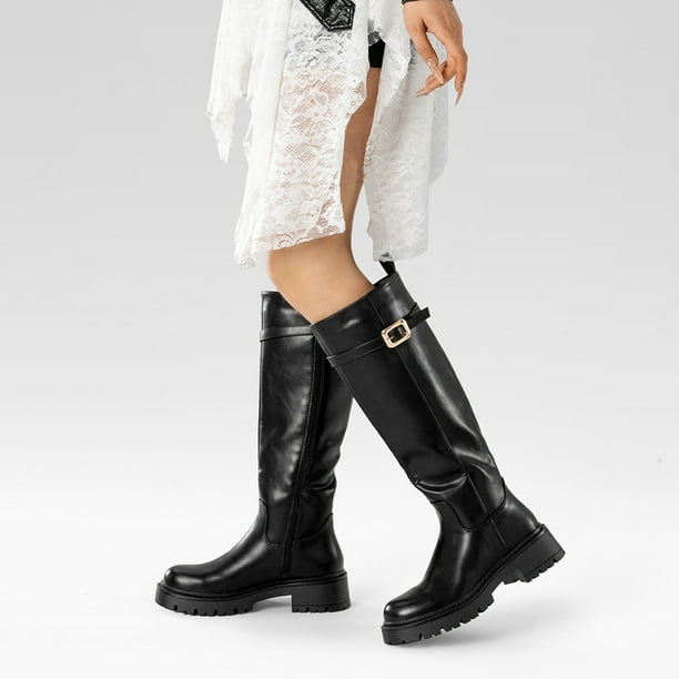 Bota Larga Mujer Eco Cuero Moda Antideslizante Weide CZY617 Lider