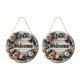 thumbnail image 1 of 2x Letreros De Bienvenida Florales 2D Para Puerta De Entrada, Letreros Colgantes De Madera, Color Madera Gris, 1 of 5
