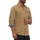 thumbnail image 4 of INSPIRE CHIC Camisa de Vestir para Hombre con Contraste de Cuello a Cuadros Camisas Casual de Botones M Caqui, 4 of 6