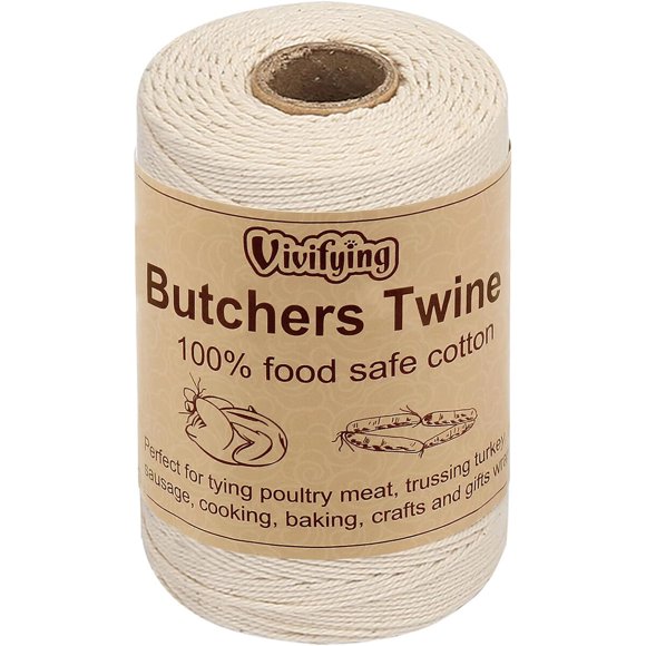 Vivifying Butchers Twine, 656 Feet 3Ply Food Safe Cotton Bak