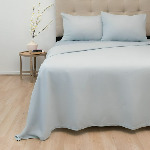 Sábanas de Polar Composé King 2.5 Plazas / Bicolor Celeste – Doral