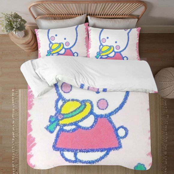 Cheery Chums 3-Piece Bedding Set For Kids Boys Girls Adult Cartoon Warm Cute Fashion Holiday Present Gift Bed Sheets