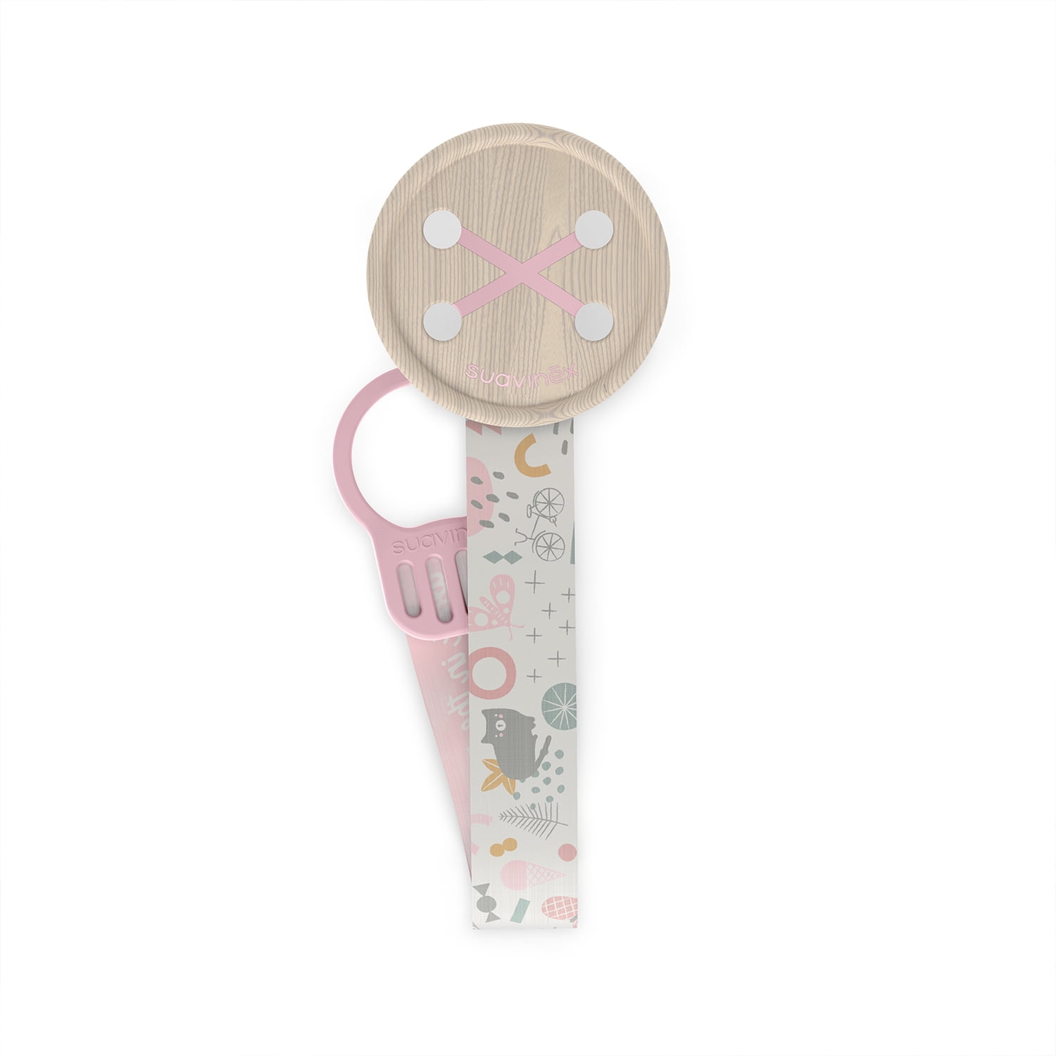 Suavinex - Broche Cinta Button A Walk Rosa