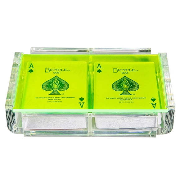 Soporte para Barajas Luxe Dominoes Acrílico Verde Neón