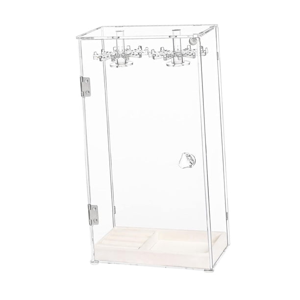 Organizador de collares giratorio de acrílico, soporte para collares, organizador de joyas, soporte para presentación de joyería para dormitorio, ofic