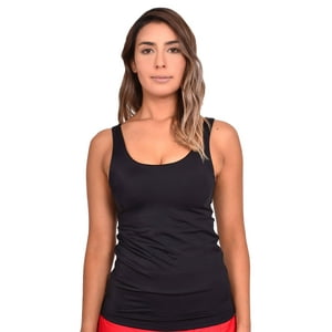 Samia - Polera De Tankini Con Escote En La Espalda Negro S