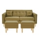 thumbnail image 1 of Sofa New Retro 3c + 2 Pouf Felpa 05 Verde Musgo, 1 of 6