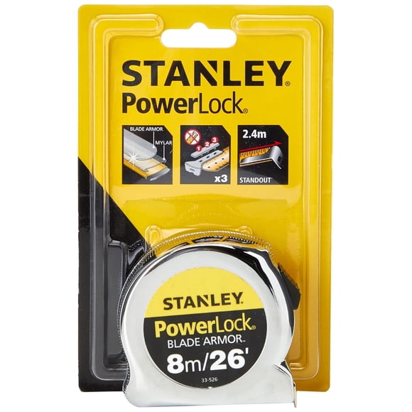 Cinta Métrica Stanley PowerLock Blade Armor 8 m 26 ft 25 mm