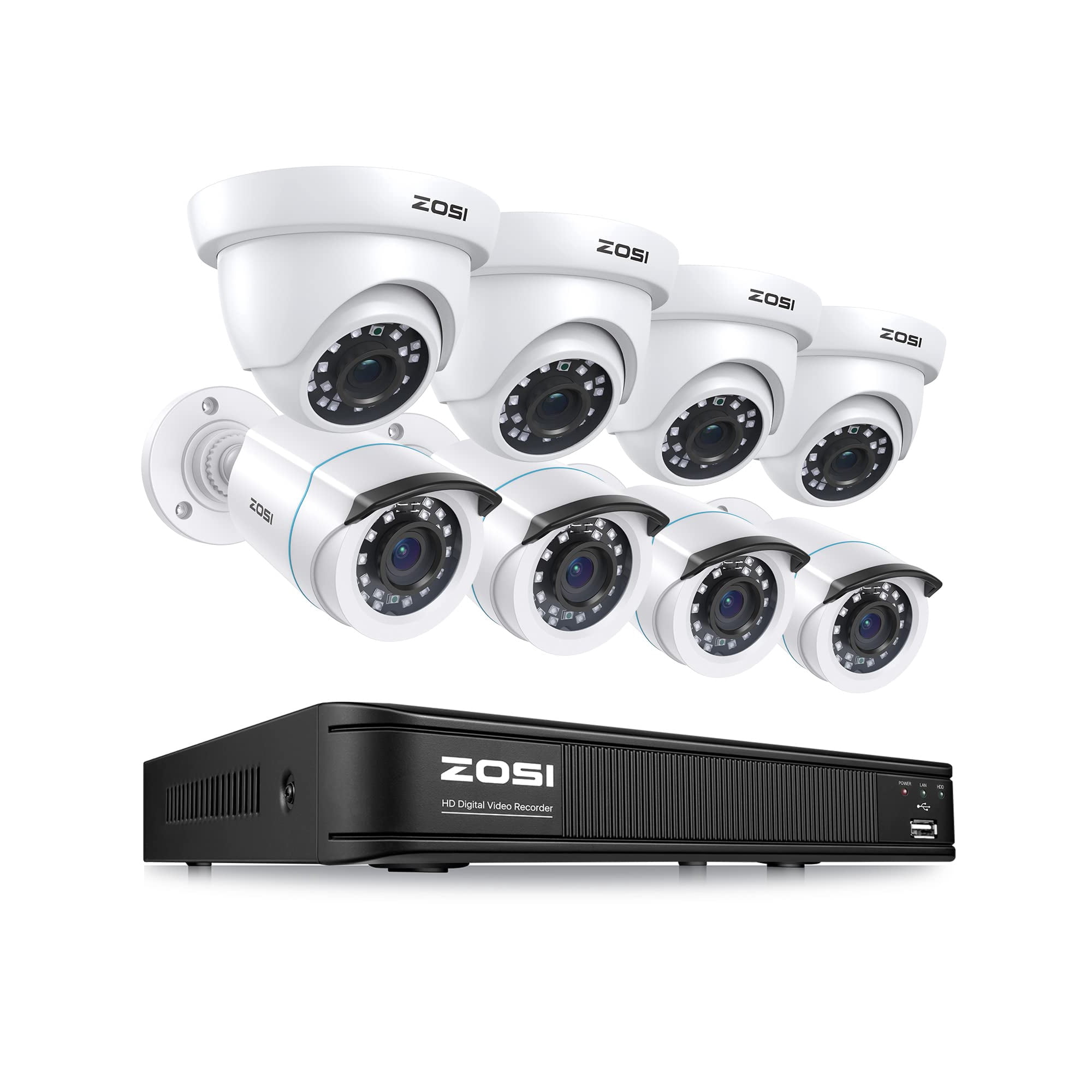 Sistema De Cámara De Seguridad Zosi H.265+ 1080p 5mp Lite 8ch Dvr