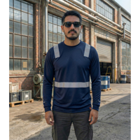 T-World - Polera Híbrida Reflectante Manga Larga Upf50+ Antibacterial Azul